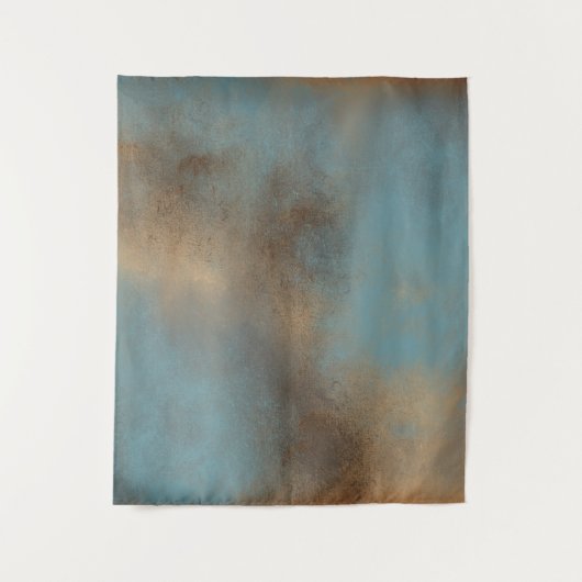 Tijdelijk Abstract Blauwgroen-blauw Gold Brown Wandkleed (Voorkant)