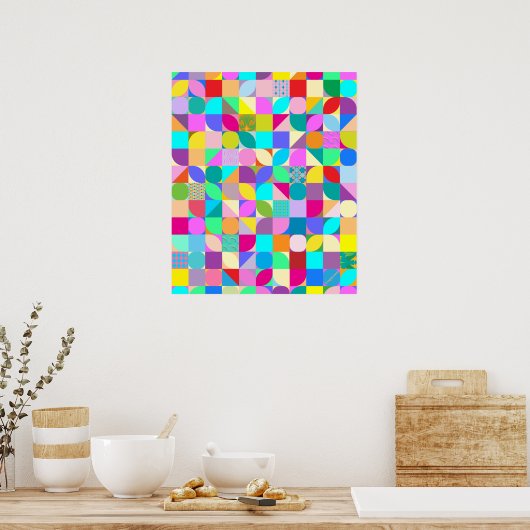 Tijdelijk Abstract Geometrisch KunstPoster Poster (Keuken)