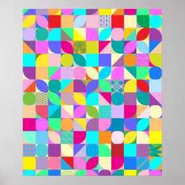 Tijdelijk Abstract Geometrisch KunstPoster Poster