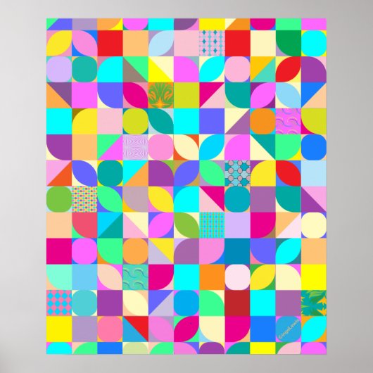 Tijdelijk Abstract Geometrisch KunstPoster Poster (Voorkant)