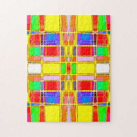 Tijdelijk Abstract goud/blauw/geel Legpuzzel (Verticaal)