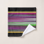 Tijdelijk abstract in groen paars grijs bad tot handdoek (Wasdoekje)