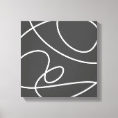 Tijdelijk Abstract modern Art Chic Black White Canvas Afdruk (Voorkant)