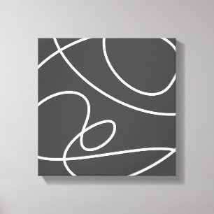 Tijdelijk Abstract modern Art Chic Black White Canvas Afdruk