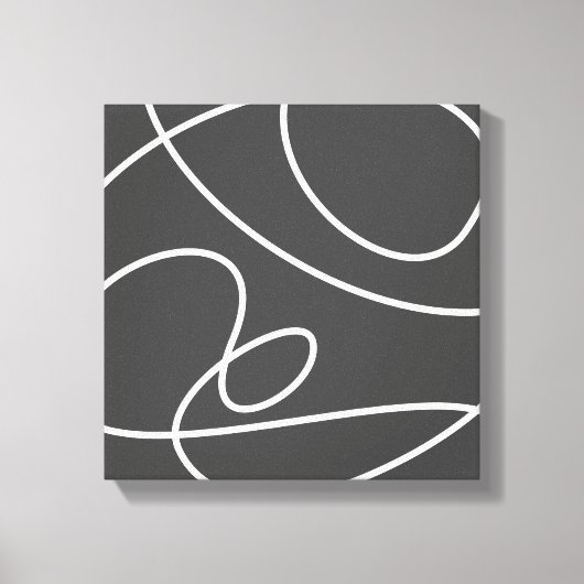Tijdelijk Abstract modern Art Chic Black White Canvas Afdruk (Voorkant)