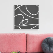 Tijdelijk Abstract modern Art Chic Black White Canvas Afdruk (Insitu (Woonkamer))
