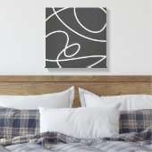 Tijdelijk Abstract modern Art Chic Black White Canvas Afdruk (Insitu (Slaapkamer))