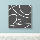 Tijdelijk Abstract modern Art Chic Black White Canvas Afdruk (Insitu (Houten vloer))