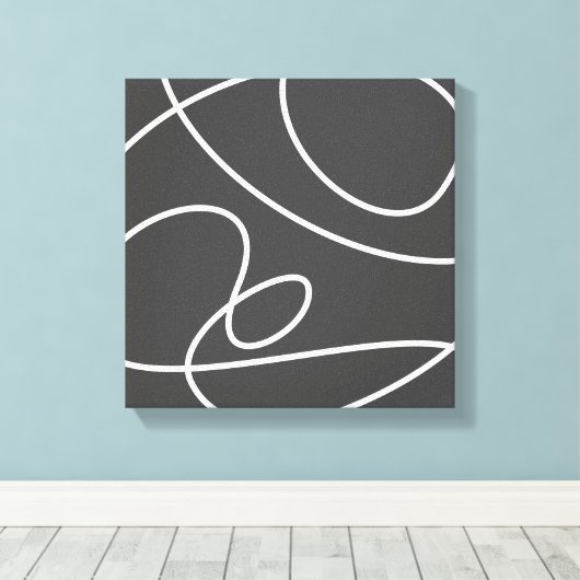 Tijdelijk Abstract modern Art Chic Black White Canvas Afdruk (Insitu (Houten vloer))