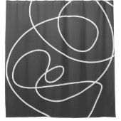 Tijdelijk Abstract modern Art Chic Black White Douchegordijn (Voorkant)