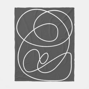 Tijdelijk Abstract modern Art Chic Black White Fleece Deken