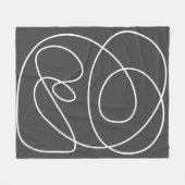 Tijdelijk Abstract modern Art Chic Black White Fleece Deken (Voorkant (Horizontaal))