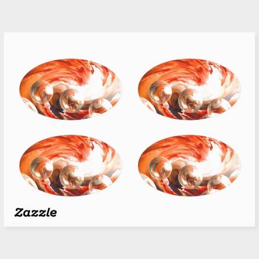 Tijdelijk Abstract Ovale Sticker (Vel)