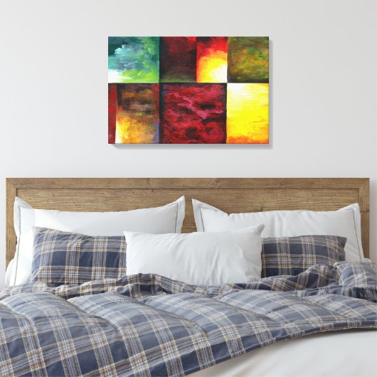 Tijdelijk Abstract schilderen Canvas Afdruk (Insitu (Slaapkamer))