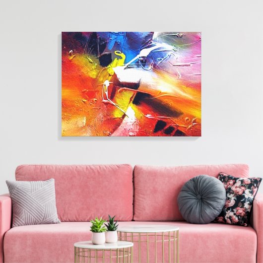 Tijdelijk Abstract schilderen Canvas Afdruk (Insitu (Woonkamer))