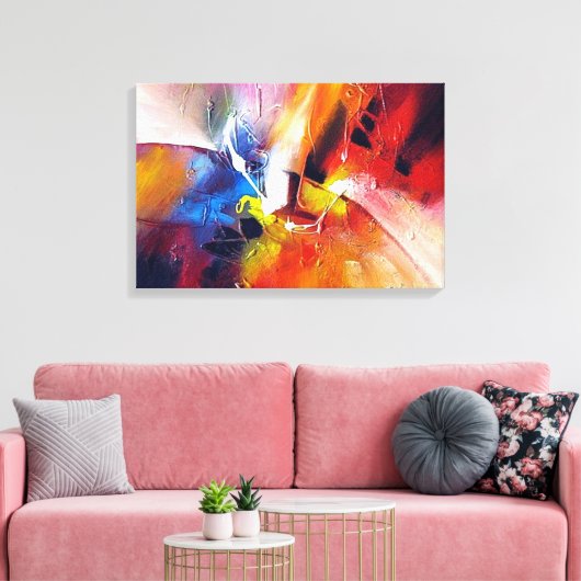 Tijdelijk Abstract schilderen Canvas Afdruk (Insitu (Woonkamer))