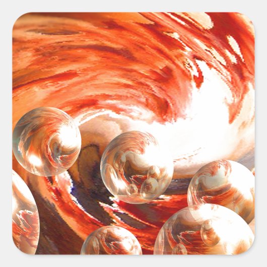 Tijdelijk Abstract Vierkante Sticker (Voorkant)