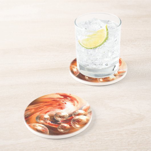 Tijdelijk Abstract Zandsteen Onderzetter (Zijkant)