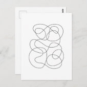 Tijdelijk Abstracte lijntekening zwart en wit Briefkaart (Voorkant / Achterkant)