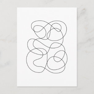 Tijdelijk Abstracte lijntekening zwart en wit Briefkaart