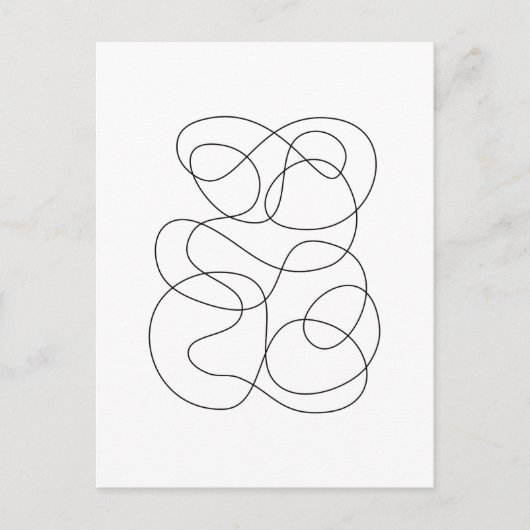 Tijdelijk Abstracte lijntekening zwart en wit Briefkaart (Voorkant)