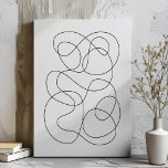 Tijdelijk Abstracte lijntekening zwart en wit Imitatie Canvas Print<br><div class="desc">Deze coole elegante tekening biedt minimalistische moderne,  continue lijnkunst in zwart-wit.</div>