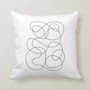 Tijdelijk Abstracte lijntekening zwart en wit Kussen