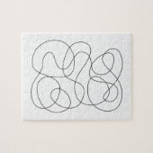 Tijdelijk Abstracte lijntekening zwart en wit Legpuzzel (Horizontaal)