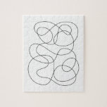 Tijdelijk Abstracte lijntekening zwart en wit Legpuzzel<br><div class="desc">Deze coole elegante tekening biedt minimalistische moderne,  continue lijnkunst in zwart-wit.</div>