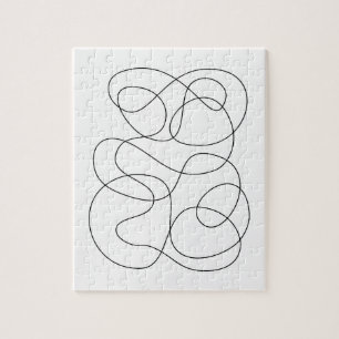 Tijdelijk Abstracte lijntekening zwart en wit Legpuzzel