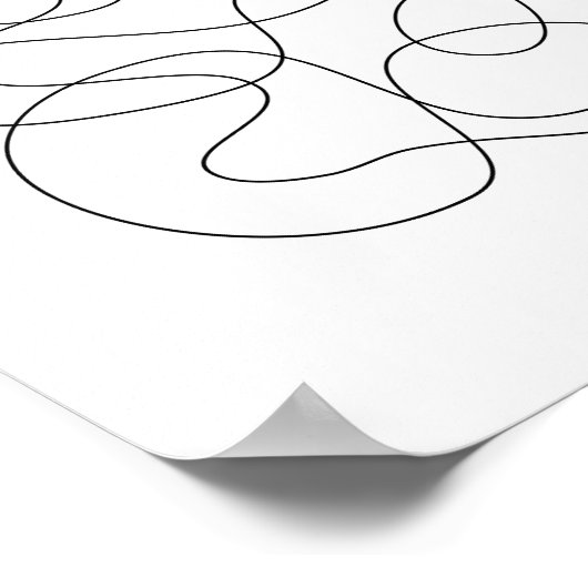 Tijdelijk Abstracte lijntekening zwart en wit Poster (Hoek)