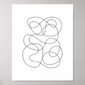 Tijdelijk Abstracte lijntekening zwart en wit Poster (Voorkant)