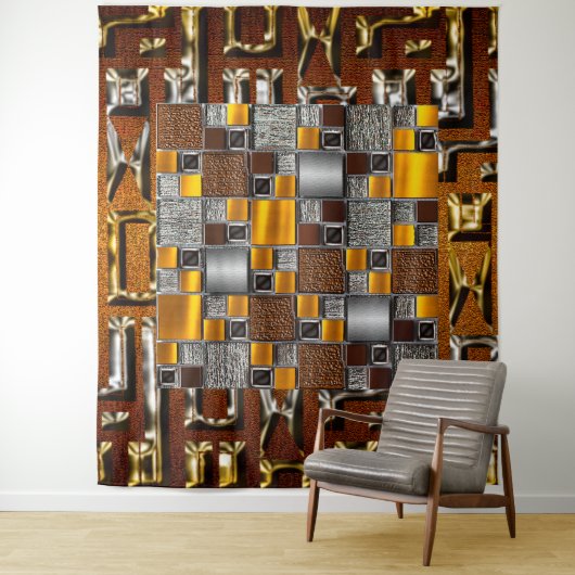 Tijdelijk afrocentrisch Abstract Wandkleed (In situ)