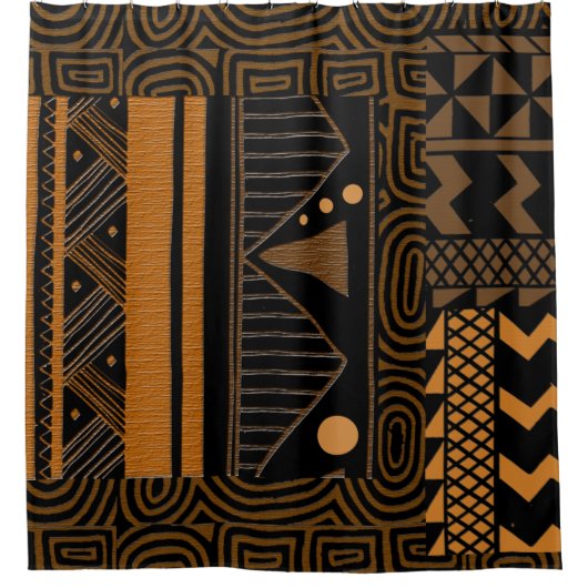 Tijdelijk afrocentrisch ontwerp douchegordijn (Voorkant)