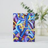 Tijdelijk blauw Abstract - diepteverlichting Briefkaart (Staand voorkant)