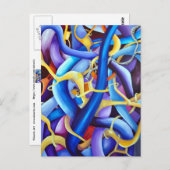 Tijdelijk blauw Abstract - diepteverlichting Briefkaart (Voorkant / Achterkant)