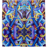Tijdelijk blauw Abstract - diepteverlichting Douchegordijn (Voorkant)