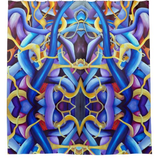 Tijdelijk blauw Abstract - diepteverlichting Douchegordijn (Voorkant)