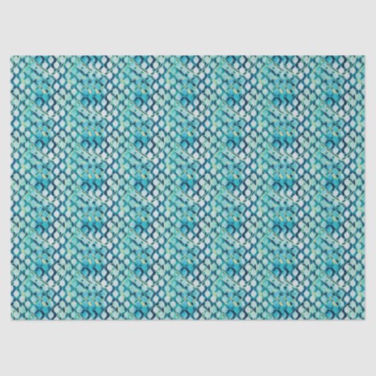 Tijdelijk blauw Abstract patroon Tissuepapier (Voorkant)