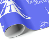 Tijdelijk blauw en wit kerstfeest cadeaupapier (Rol Hoek)