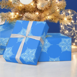 Tijdelijk blauw Snowflake Patroon Cadeaupapier