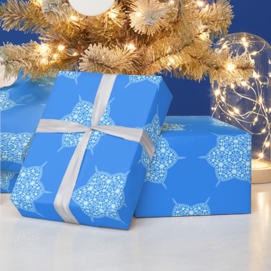 Tijdelijk blauw Snowflake Patroon Cadeaupapier (Feestdagen)