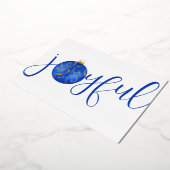 Tijdelijk blij blauw en wit echt folie feestdagenkaart (Gedraaid)