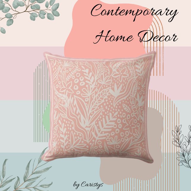 Tijdelijk Blush roze met wit Sierkussen (Creator heeft geüpload)