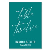 Tijdelijk elegant Blauwgroen tafeltje twaalf Kaart (Achterkant)