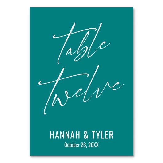 Tijdelijk elegant Blauwgroen tafeltje twaalf Kaart (Achterkant)