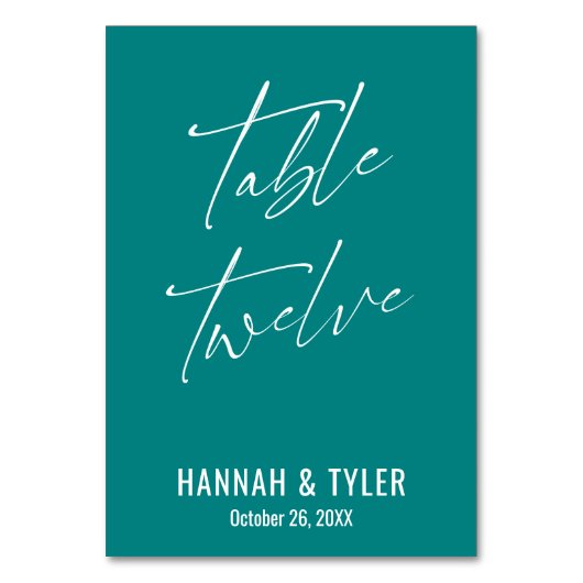 Tijdelijk elegant Blauwgroen tafeltje twaalf Kaart (Voorkant)