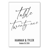 Tijdelijk Elegant Typografie Tabel 21 Kaart (Achterkant)