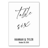 Tijdelijk Elegant Typografie Tabel 6 Kaart (Achterkant)