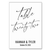 Tijdelijk Elegant Typografie Tabel Tweeëntwintig Kaart (Achterkant)